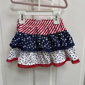 Celebrate! 2T Girls Red, White, and Blue Star 4th of July Patriotic Ruffle Skirt
